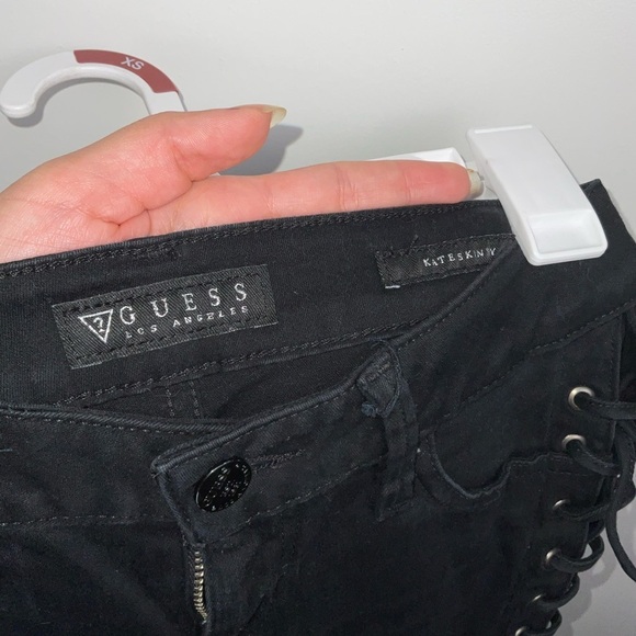 Guess Black Kate Skinny Lace Up Jeans | Size 24 - Picture 7 of 8